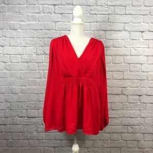 Halogen NWOT Long Sleeve Gathered Peasant Blouse